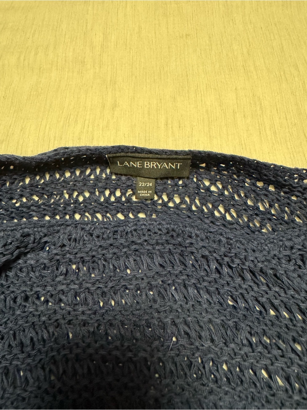 Lane Bryant Deep Navy Fringe Knit Pullover - Picture 3 of 4